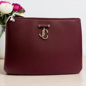 Jimmy Choo Calfskin Zippered Clutch